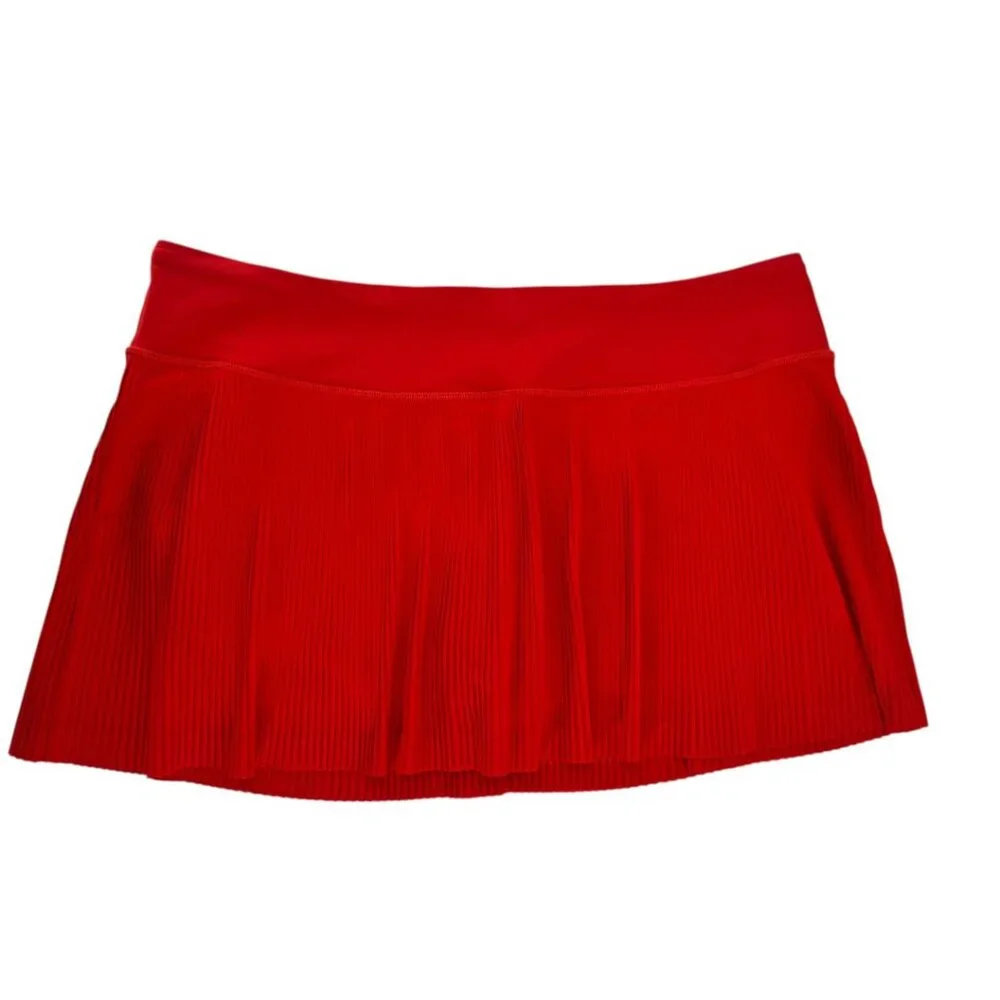 Lululemon Court Rival High-Rise Tennis Skirt Red Size 12 Pleated Lined Tall - Picture 3 of 4